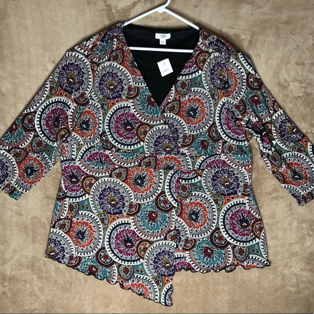 Cato Women’s Plus Size 26/28 Blouse 3/4 Sleeve